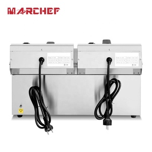OEM High Quality CE Industrial Countertop Double Tanks 14L*2 Commercial <strong>Potato</strong> <strong>Chips</strong> Chicken <strong>Electric</strong> Deep <strong>Fryers</strong> - Product Image 4