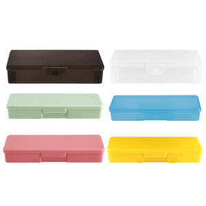 Plastic Storage <b>Box</b> With Lid Foldable Solid Color <b>Makeup</b> Organizer Stationery Container Small Medium Large Size Portable - Product Image 1