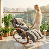 Fauteuil de massage électrique de luxe en coton et lin respirant, avec fonction shiatsu, vibration, chauffage et balancement, pour le corps entier, zéro gravité, capacité 150 kg