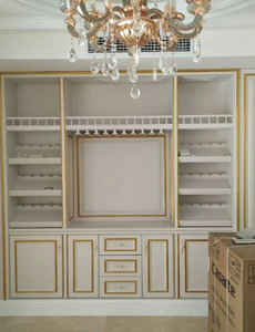 Elegant HOME Tall Farmhouse Wine Cabinet Corner <span class=keywords><strong>Bar</strong></span> Étagères à liqueur rotatives Porte de <span class=keywords><strong>grange</strong></span> réglable Gris lavé pour Home <span class=keywords><strong>Bar</strong></span> - Product Image 2