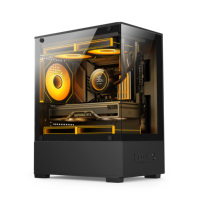 ESGAMING Factory Tempered Glass Computer Tower Case Gaming Atx Pc Case M-ATX ITX Desktop Mid Tower Pc Case With Power Supply