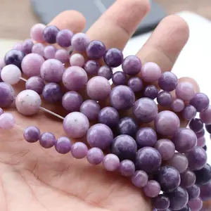 Vendita all'ingrosso di perline di pietra di Mica viola naturale con perline di cristallo di pietre preziose sciolte per la creazione di gioielli
