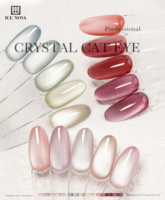 ICE NOVA Cristal Cat Eye Gel Polonais En Gros Paillettes Couleur Hautement Pigment Soak off Logo Personnalisé Hema/Tpo Sans Gelée Cateye Colle