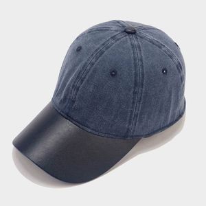 Vintage Leather Border Color Soft Top Baseball Golf <b>Sun</b> <b>Hat</b> European American Fashion Duck Tongue Visor Sports Caps Women <b>Men</b> - Product Image 5