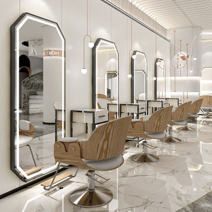 Z Modern European Barber Salon <b>Mirror</b> with <b>LED</b> Light for Hotel Barber Shop School & Living Room Use - Product Image 2