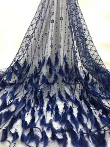 Nhà Máy Bán Buôn Sang Trọng 3D Đính Cườm Thêu Con Công Lông Ren Vải Đầy Màu Sắc Lưới Sequins Cho Giày Ăn Mặc Trang Trí - Product Image 5