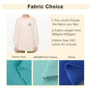 Logotipo personalizado al por mayor de lana pulóver pesado 100 algodón liso bordado sudadera de moda señoras Sudadera con capucha - Product Image 4