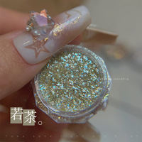 6 pièces/ensemble cristal diamant ongles poudre sous-teinte flagrante Nail Art paillettes Pigment holographique bricolage manucure miroir paillettes poudre
