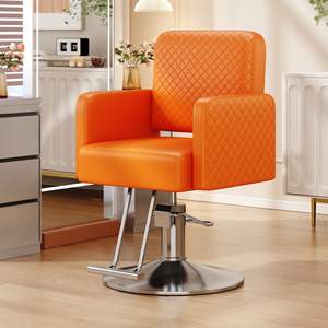 Sillón de Barbería Exclusivo de Alta Gama para Salón de Belleza con Asiento de Cuero, Bomba Hidráulica, Rotación de 360 Grados y Altura Ajustable - Product Image 6