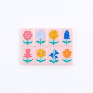Juegos de <span class=keywords><strong>Mahjong</strong></span> Americanos Serie Texas, <span class=keywords><strong>Mahjong</strong></span> con Estilo Lone Star |   Fichas de <span class=keywords><strong>Mahjong</strong></span> Pintadas a Mano, Color Rosa Rodeo, 160 Piezas, para Viaje - Product Image 4