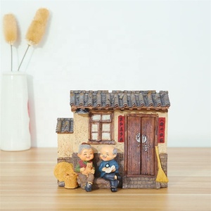 Couple de personnes âgées résine artisanat heureux vieil homme vieille dame <span class=keywords><strong>mariage</strong></span> décor <span class=keywords><strong>mariage</strong></span> Souvenir cadeau 13.5x9.5x11.5cm maison bureau décoration - Product Image 6