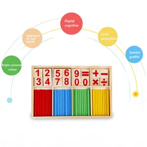 Kotak Box Belajar Digital Anak-anak, Alat Mainan Edukasi Anak, Alat Matematika, Permainan Matematika, Tongkat Bar Hitungan Kayu