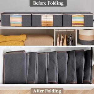 Bolsa de Almacenamiento Plegable Grande para Ropa de Cama y Edredones con Ventana de PVC, Caja de Almacenamiento y Contenedores, Bolsa de Almacenamiento Gris de Gran Capacidad - Product Image 3
