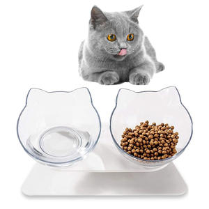 Comedero <span class=keywords><strong>para</strong></span> gatos con protección <span class=keywords><strong>para</strong></span> el cuello, boca inclinada, antideslizante, transparente, impermeable (IPX5) - Product Image 1