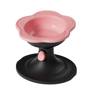 Bol réglable en céramique en forme de fleur pour animaux de compagnie, pour nourriture et eau pour chat et chien, support pour le cou, conception anti-renversement - Product Image 1