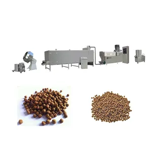 Animal Floating Fish Feed Pellet Making Machine Fish Feed Twin Screw Extruder Production Line Factory Price