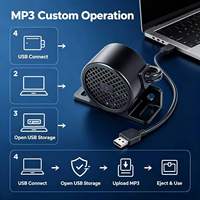 Alarma USB Programable ESA-90-0-USB 12/24V IP68 90-100dB Sirena de Advertencia de Marcha Atrás para Vehículos