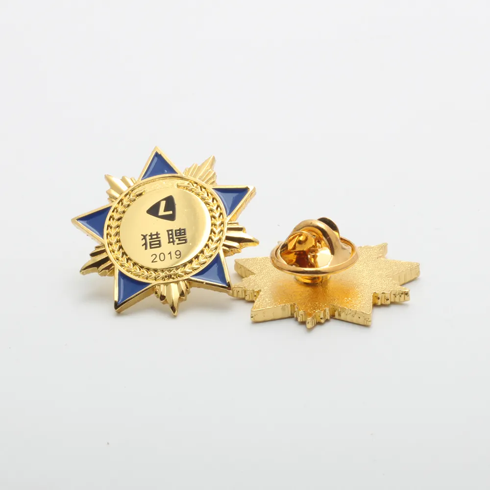 oem badges Advertising Cheap Car Logo Pin Emblem Luxury Gold Round Metal Badge Pin For gifts