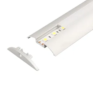 Metalux 1710 Slot Strip LED pasang permukaan bingkai profil pencahayaan melengkung jalur perumahan trunking hemicycle saluran Aluminium
