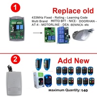 Télécommande de porte de garage électrique à 1/2/4 boutons, émetteur clonable 433,92 MHz pour moteur Vert-X 300/Vector 500