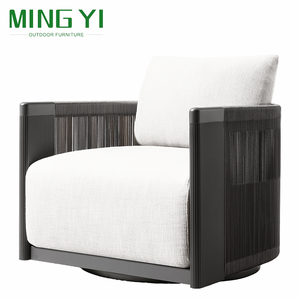 Fauteuil <span class=keywords><strong>de</strong></span> <span class=keywords><strong>salon</strong></span> d'extérieur moderne <span class=keywords><strong>de</strong></span> luxe en teck, fauteuil <span class=keywords><strong>de</strong></span> <span class=keywords><strong>jardin</strong></span> vertical tressé en corde, mobilier <span class=keywords><strong>de</strong></span> patio d'hôtel - Product Image 4
