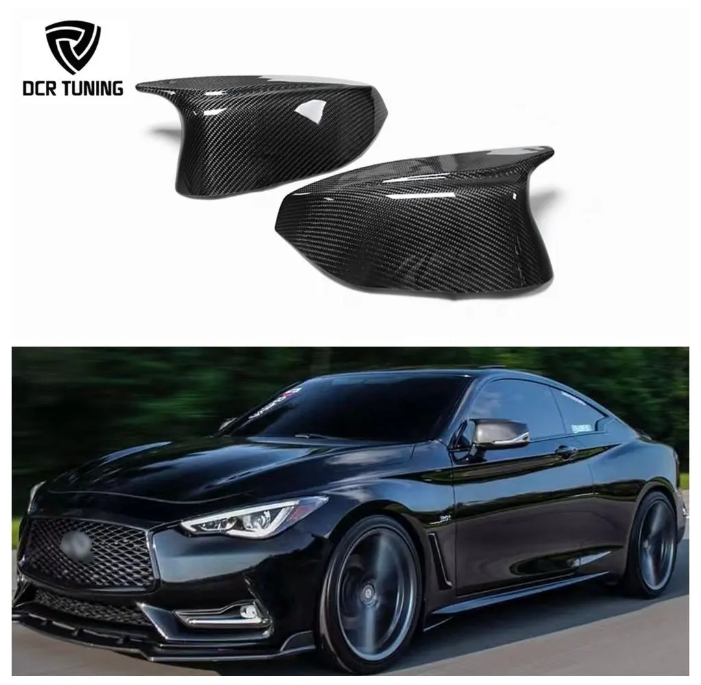 M देखो कार्बन फाइबर दर्पण कवर प्रतिस्थापन Q50 Q60 Q70 Q30 QX30 2014-2022 के लिए फैक्टरी थोक कार ट्यूनिंग भागों सामान