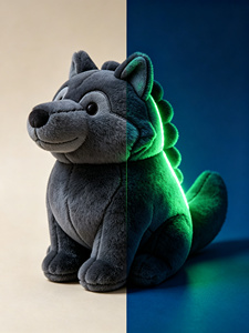 Peluche Lupo Luminoso al Buio, Senza Batterie, Personalizzabile OEM, Morbido Pupazzo per Bambini - Product Image 4