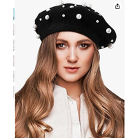 Béret en Laine pour Femme, Fabrication OEM, Perles, Couleurs Unies, Multicolore, Chaud pour l'Hiver, Mode Féminine, Bérets Français