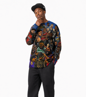 Pull-over sportif personnalisé en tricot viscose/coton avec impression 3D intégrale, col rond, pour hommes, conception OEM ODM, vente en gros