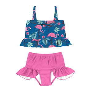 YZA-022 Traje de baño de verano para niñas pequeñas, traje de baño a rayas sin mangas, traje de dos piezas, bikini de playa - Product Image 4