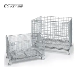 Stackable Collapsible Metal Storage Wire Mesh Warehouse Steel Basket