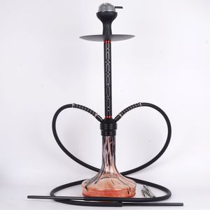 Vente directe d'usine de chichas en aluminium à double tube en stock, grande taille ajourée tricolore, adaptées aux chichas - Product Image 5