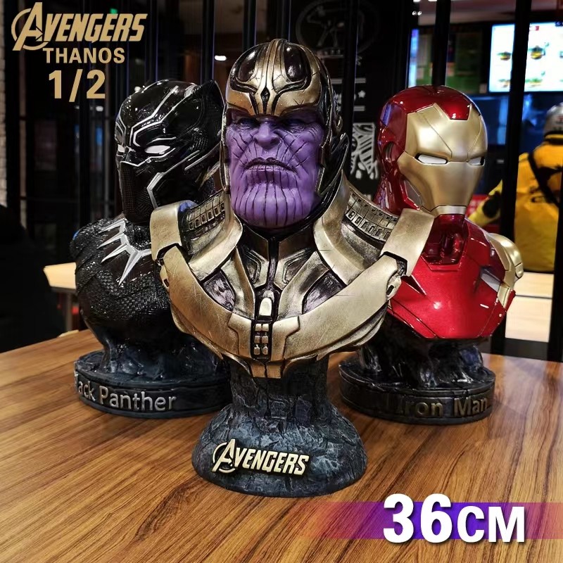 アメコミ Avengers Thanos Bust Figure Statue 36cm Life Size Thanos Action Figure Bust Sculpture - Marvel Resin