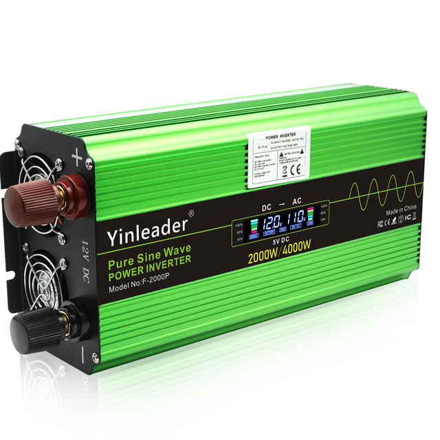 Lvyuan Solar Inverter 2000w 4000w Pure Sine Wave Inverter 12v 24v DC to 110v 220v Inverters With LCD
