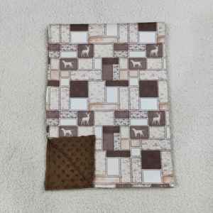 BL0249 Rts Venta al por mayor Juego de ropa de cama infantil a cuadros con patos, ciervos y cachorros, Manta de camuflaje marrón pequeña, Manta cálida para dormir, Madera de bambú orgánica - Product Image 1