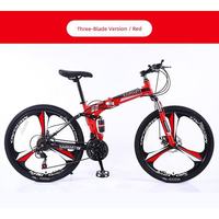 Vélo de montagne pliable Jovia FB-05 à suspension avant souple, version 3 pales, 24 pouces, freins à disque doubles, vitesses variables, pour la ville