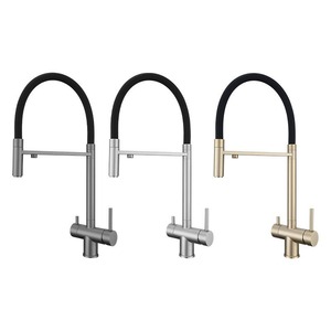 Pull Down Kitchen Faucet Single Handle Ceramic Valve Deck Mounted Modern Style Hot Cold Water Dual Use - Product Image 3