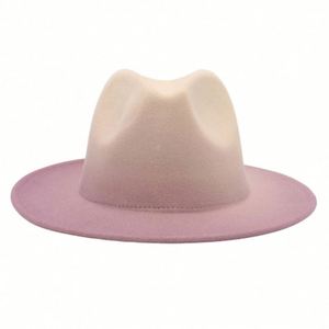 Sombreros Panamá de Moda al por Mayor para Hombre y Mujer, Sombreros Fedora Unisex con Borde Ancho, Personalizados con Impresión Degradada Ombre, para Fiestas y Festivales - Product Image 6