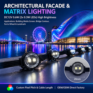 Lumière ponctuelle LED RGB DMX512 20 mm DC12V 0,6W Pleine couleur Pixel Étanche SMD - Product Image 3