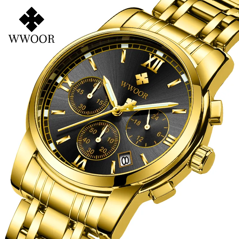 Hot Custom Wwoor 8864 Merk Quartz Horloge Mode Business Casual Waterdicht 30M Heren Polshorloge Oem Odm Montre De Luxe Homme