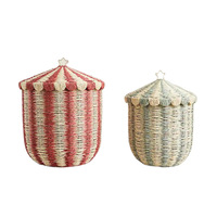 Panier de rangement au sol de style scandinave moderne boîte de rangement d'organisation domestique en rotin pour jouets collations articles divers