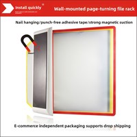 Support mural magnétique sans perçage pour documents, présentoir de documents à feuilles mobiles, porte-documents, support de processus sur site, format A4