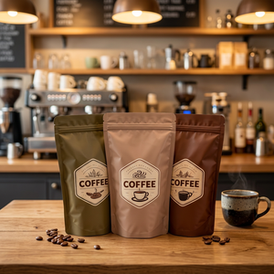 ถุงกาแฟฟอยล์อะลูมิเนียมรีไซเคิลได้แบบขายส่ง พร้อมวาล์ว ป้องกันกลิ่นและความชื้น แบบตั้งได้ พิมพ์กราเวียร์ สำหรับอาหารสัตว์เลี้ยง - Product Image 2