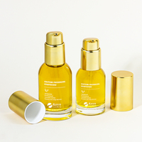 Botol Semprot Lotion Minyak Rambut Kaca Transparan KEYO GPB-CD-003 30ml 50ml 100ml dengan Pompa, Kemasan Kosmetik untuk Minyak Esensial