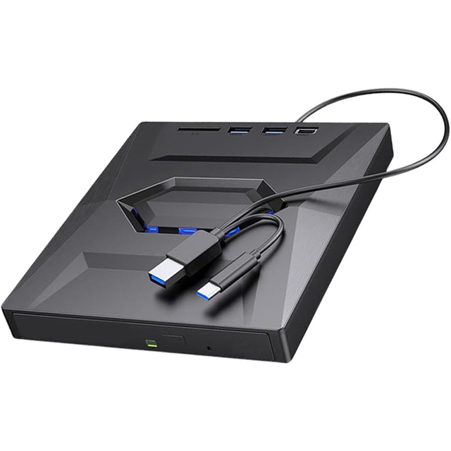 5in1 USB 3.0 Type C External CD DVD RW VCD Optical Drive with SD/TF Ports DVD Burner CD Writer Super Drive for Laptop Notebook