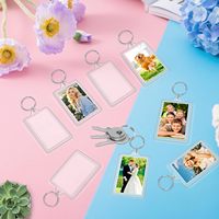 Porte-clés rectangulaire transparent en acrylique ZJJZGYXINTAI avec insert photo, cadre photo vierge 1,8x1,1 po, importé