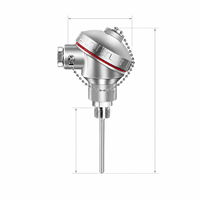 WZP-035 PT100 RTD Temperature Sensor Stainless Steel Probe IP65 Waterproof U-shaped Terminal Thread Mount 4-30mm Probe Length