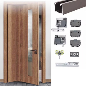 WEKIS-Kit de herrajes para rieles de puerta corredera plegable, riel deslizante para puerta, rueda colgante, accesorios para muebles, armario - Product Image 1