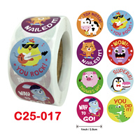 500 runde 1 Zoll belohnt Tier motivation lehrer Kinder Cartoon Haustier Briefpapier Aufkleber