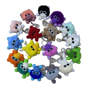 Porte-clés mignon en peluche porte-clés doux avec pompon porte-clés sac à dos pendentif décor <span class=keywords><strong>Kawaii</strong></span> boule <span class=keywords><strong>de</strong></span> fourrure poupée en peluche porte-clés - Product Image 1